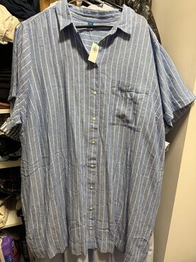 Old Navy Blue and White Striped Mini Dress